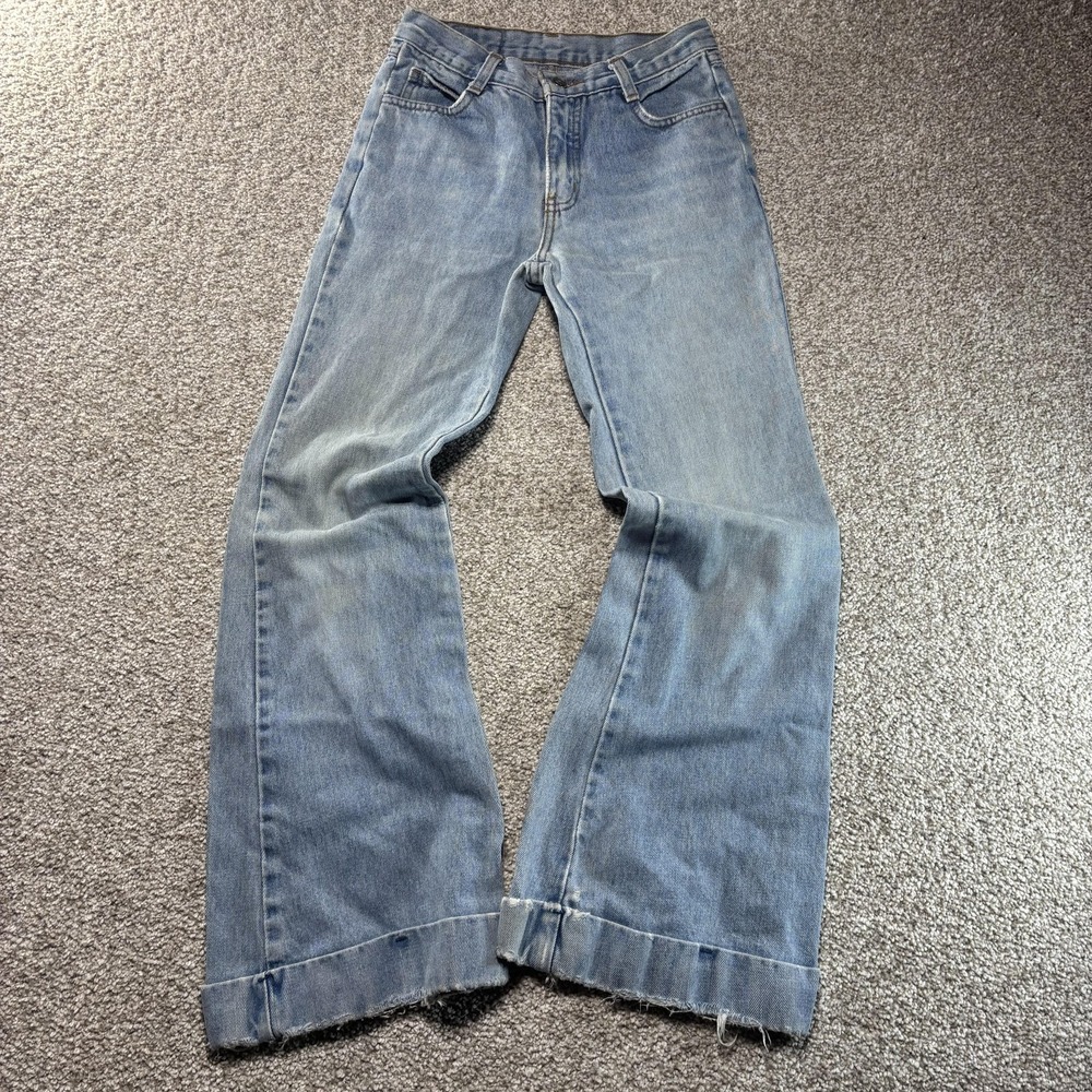 Liquid Clothing Jeans Womens 24 Light Wash Blue‎ Wide Leg Skate Y2K Frayed Hem